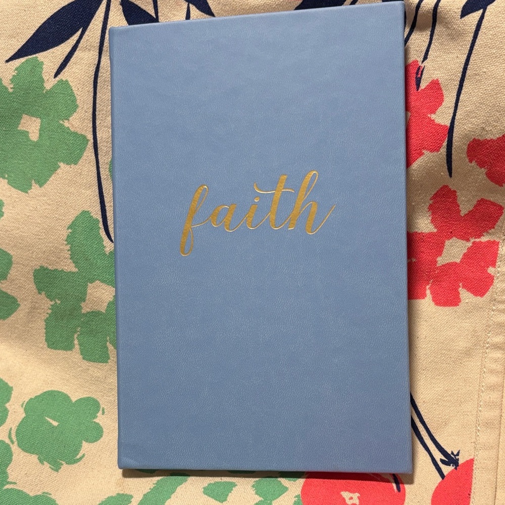 New FAITH Blue Hard Cover Journal With Bible Verses